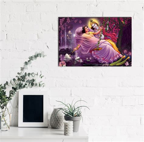 6MM MDF Radha Krishna Satin Matt Texture UV Art Painting - eCraftIndia ...