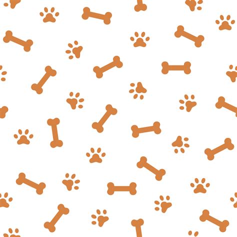Cute seamless pattern with dog paw prints and bones. Fabric print template. Simple doodle vector ...