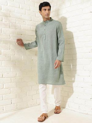Buy Fabindia Grey Cotton Comfort Fit Kurta Online
