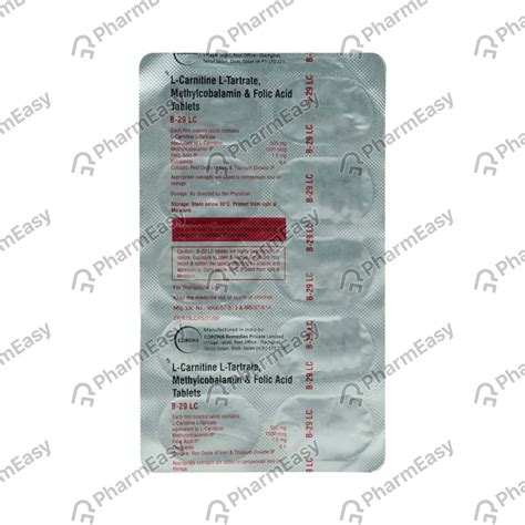 B 29 Lc Strip Of 15 Tablets: Uses, Side Effects, Price & Dosage | PharmEasy