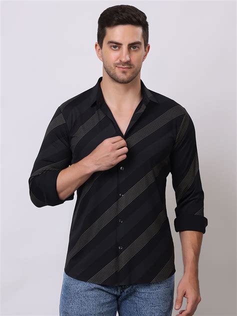 Men's Slim Fit Striped Pattern Shirt | Stylish & Party Wear – Stylox