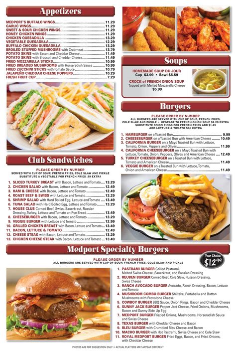 Dinner Menu | Medport Diner, Medfort New Jersey Diner