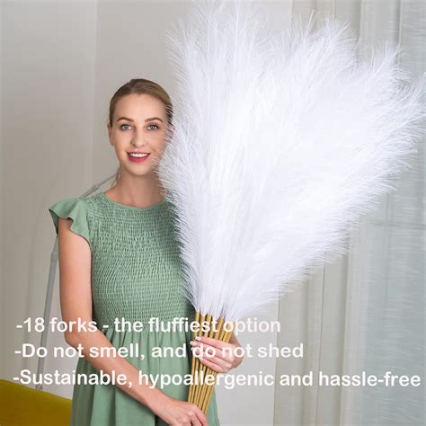 Buy Pampas Grass Decor Tall, 43/110cm Faux Pampas Grass 6 Stems Large ...