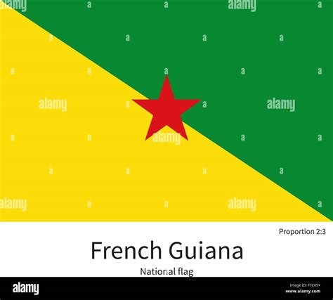 National flag of French Guiana with correct proportions, element, colors Stock Vector Image ...