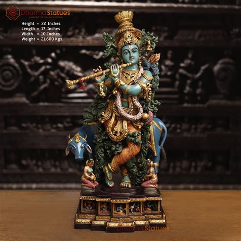 Exclusive Brass Lord Krishna Statue | Handcrafted | Dharma Statues