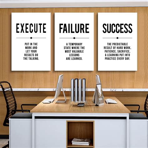 Amazon.com: Framed Canvas Wall Art Success Quote, Office Wall Art ...