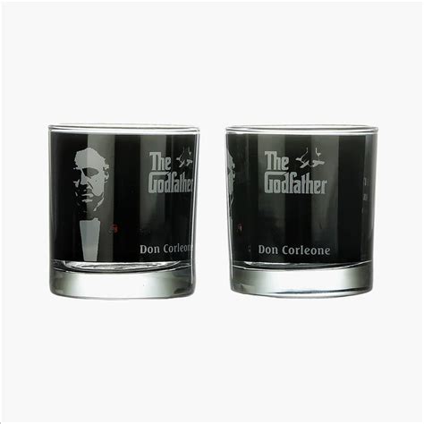 Buy EK DO DHAI Set of 2 The Godfather Print Whisky Glasses - 300ml from ...