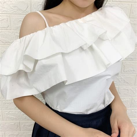 フリルワンショルダーサマーシャツ b750 | EURASIAN