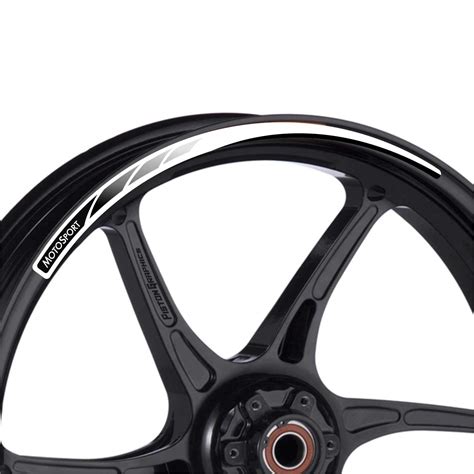 Piston Graphics Vinyl Graphics Rim Stickers Kit for Motorcycles White ...