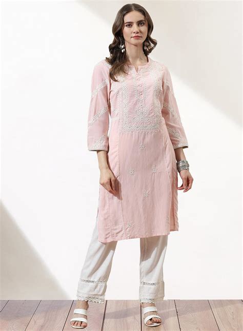 Pink Embroidered Nargis Kurta-22SLK02823-18 – Lakshita