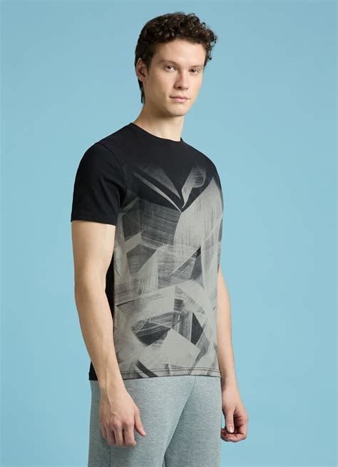 Black Abstract Print Short Sleeves T-shirt | Pepe Jeans India