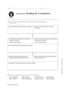 Drafting The Constitution Guided Reading Answers - Fill and Sign ...