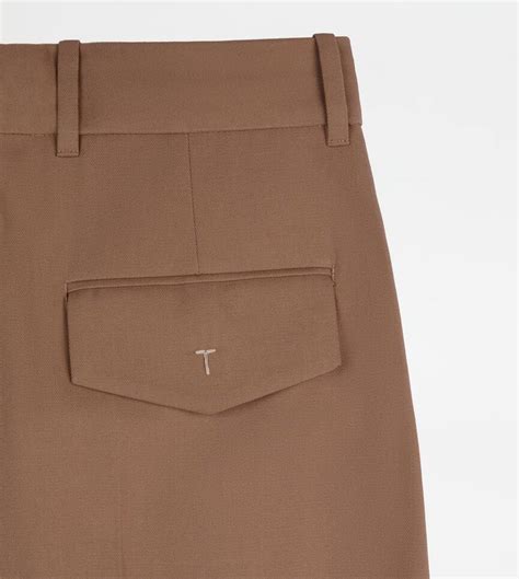 Hose aus einer Wollgabardine-Mischung BEIGE Damen X3W8150407EWTQ38C806 ...