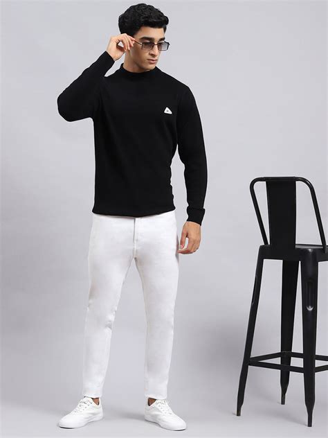 Buy Men Black Solid Pullover Online in India - Monte Carlo