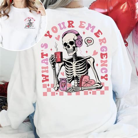 911 Dispatcher Valentine Shirt, Dispatcher Skeleton T-shirt, Skeleton ...