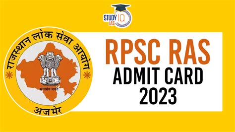 RPSC RAS Admit Card 2023 Out, Exam City Out, Direct Download Link