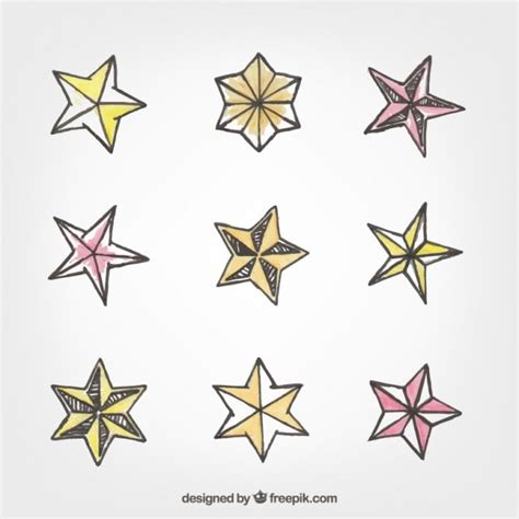 Hand gezeichnet dekorative Sterne | Kostenlose Vektor