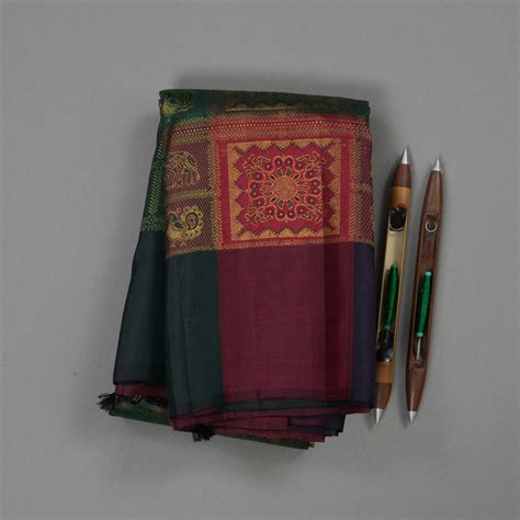 Hayagrivas Multi Colour Checks Handloom Kanjivaram Silk Saree with Win ...