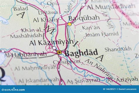 Baghdad map stock image. Image of detail, maps, travel - 14628521