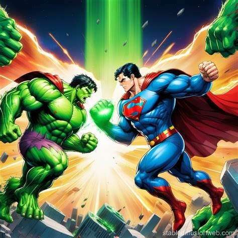 Superman vs Hulk: A Hypothetical Showdown | Stable Diffusion Online