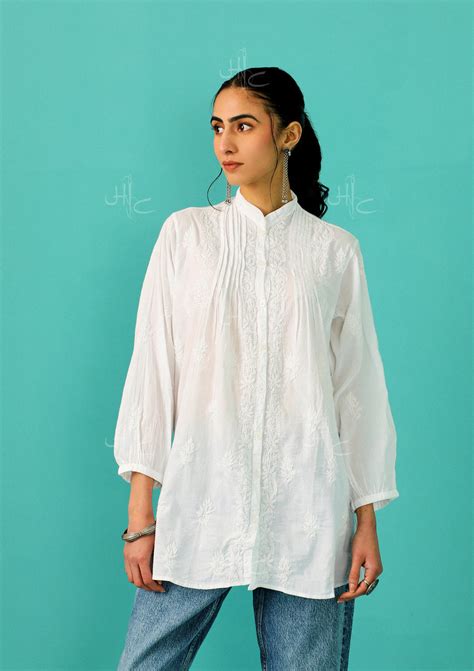 Buy Mulmul Chikankari Kurtis For Women | House of Chikankari