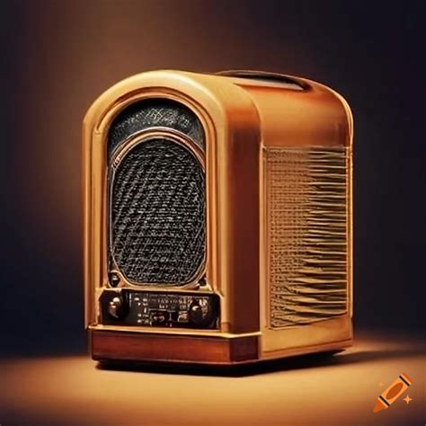 Vintage radio in a gloomy setting on Craiyon