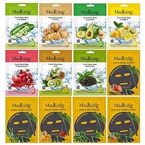 Buy MasKing Beauty Facial Sheet Mask, 7pcs | Charcoal Sheet Mask, 5pcs ...