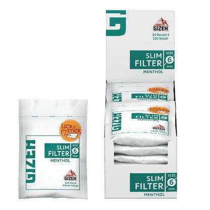 GIZEH Menthol Slim Filters - 15mm x 6mm – SmokeMart