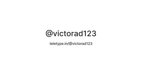 @victorad123 — Teletype
