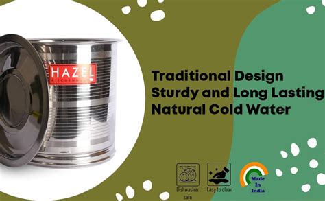 Buy HAZEL Stainless Steel Designer Water Storage Tank Atta Grains ...