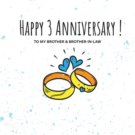 Happy 3rd Wedding Anniversary Brother And Brother-in-law Rings And Blu ...