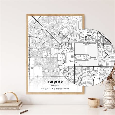 Surprise City Map Print, Surprise Arizona Map Poster, USA City Street ...