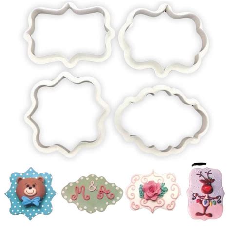 4pcs Vintage Plaque Frame Cookie Cutter Set – Arife.Aesthetics