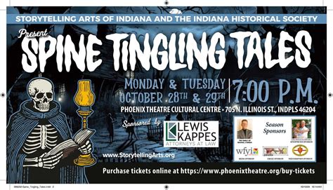 Spine-Tingling Tales, Phoenix Theatre Cultural Centre, Indianapolis, 28 ...