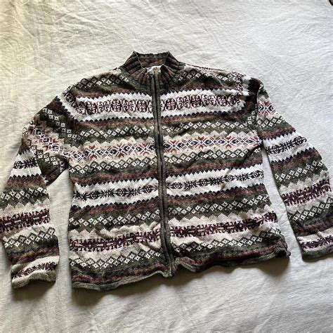 Tiara international zip up knit sweater perfect... - Depop