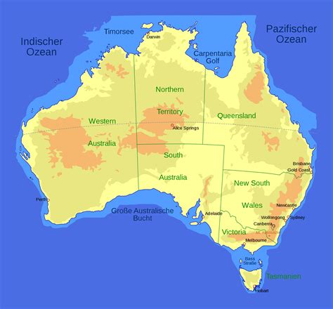 Large detailed elevation map of Australia | Australia | Oceania | Mapsland | Maps of the World