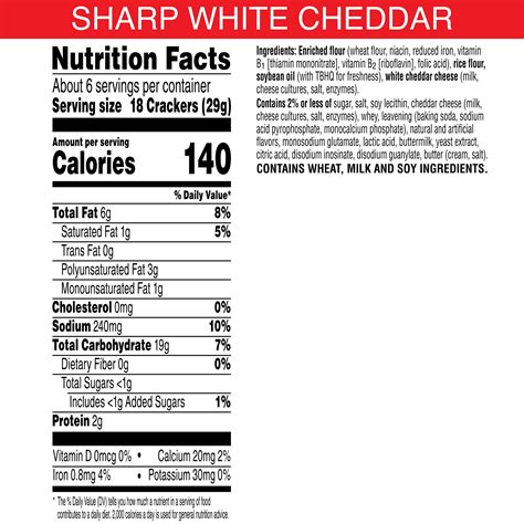 38 cheese its nutrition facts