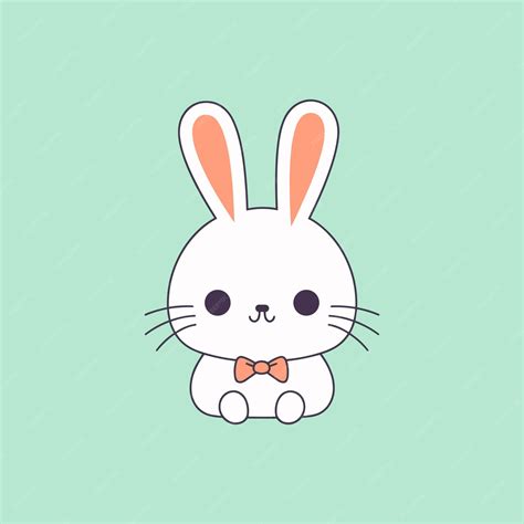 Coelho kawaii fofo coelhinho dos desenhos animados ilustração ...
