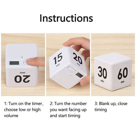 2Pcs White Cube Timers Gravity Sensor Flip Timer K... - Grandado