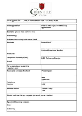 Fillable Online tes co Application Form PDF - The TES - tes co Fax ...