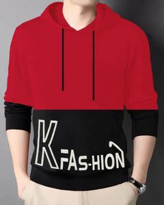 Try This Typography Men Hooded Neck Red T-Shirt - Buy Try This ...