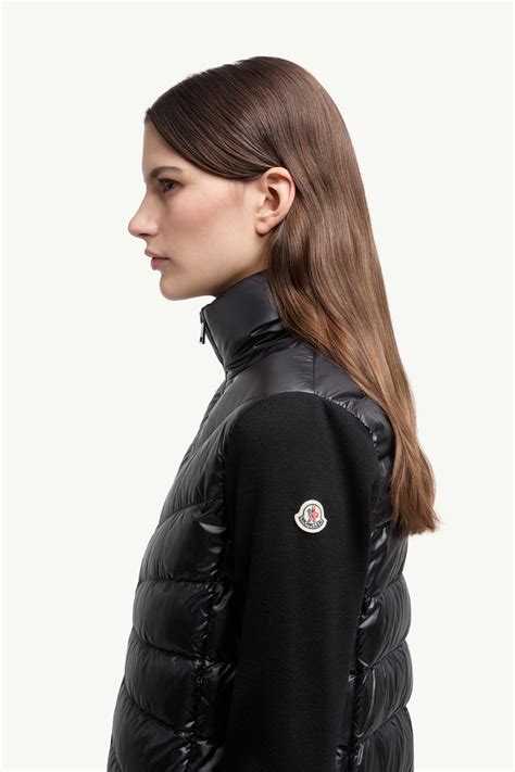 Black Padded Wool Cardigan - Sweaters & Cardigans for Women | Moncler DK