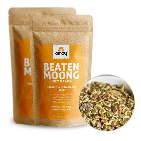 Omay Foods Roasted Moong Jor, 400g Pouch (Pack of 2) | Healthy Snack ...