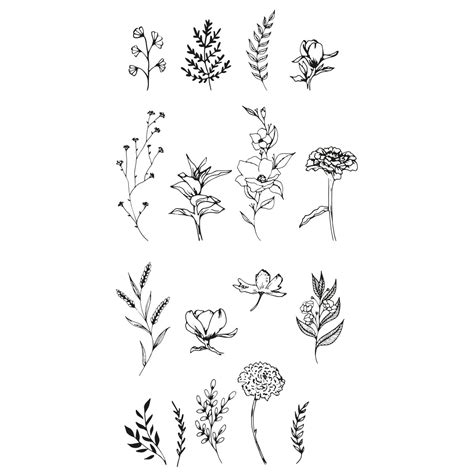 Sizzix Clear Stamps Set 17PK Garden Botanicals by Lisa Jones - Sizzix.co.uk