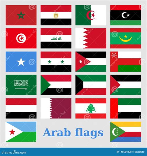 Map And Flags Of The Arab Maghreb Countries Cartoon Vector ...