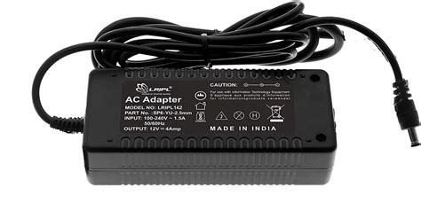 LRIPL142 CCTV Power Adapter 12V 4A with 2 Pin (Plug Type AC Wire 2.5mm ...