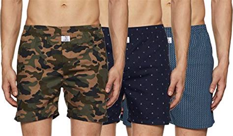 Buy Longies Men's Pure Cotton Regular Printed Boxer Shorts (Pack of 3 ...