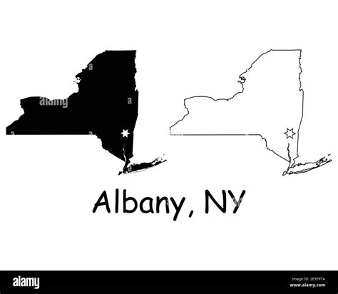New York Outline With Capital