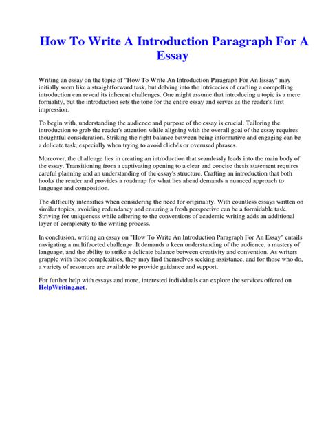 Essay Introduction Paragraph 的图像结果