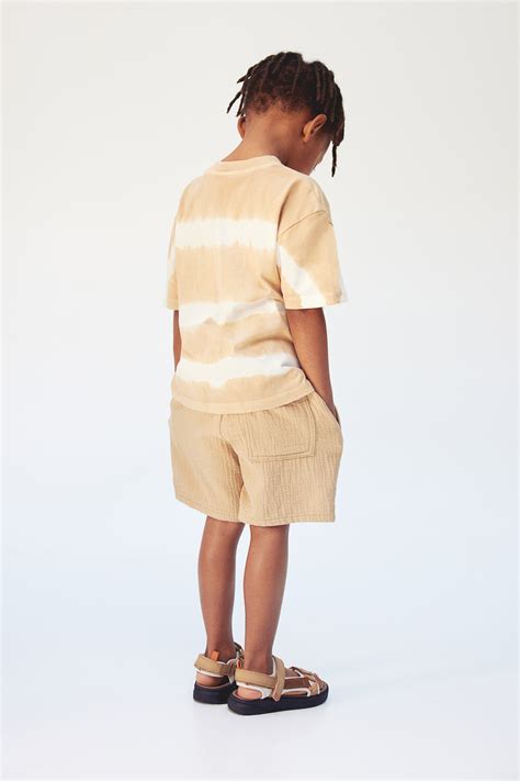 Motif-detail cotton T-shirt - Beige/Tie-dye - Kids | H&M IN